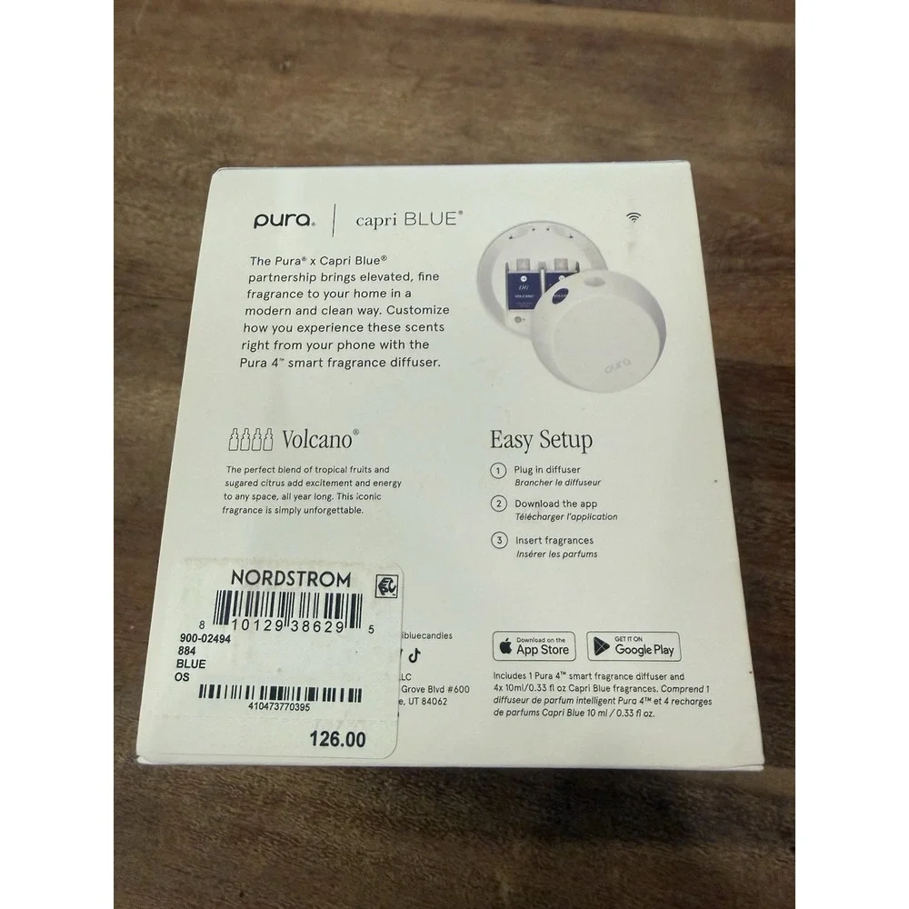 Pura 4 Home Diffuser Capri Blue Starter Kit w/4 Refill Brand New Nordstrom $130